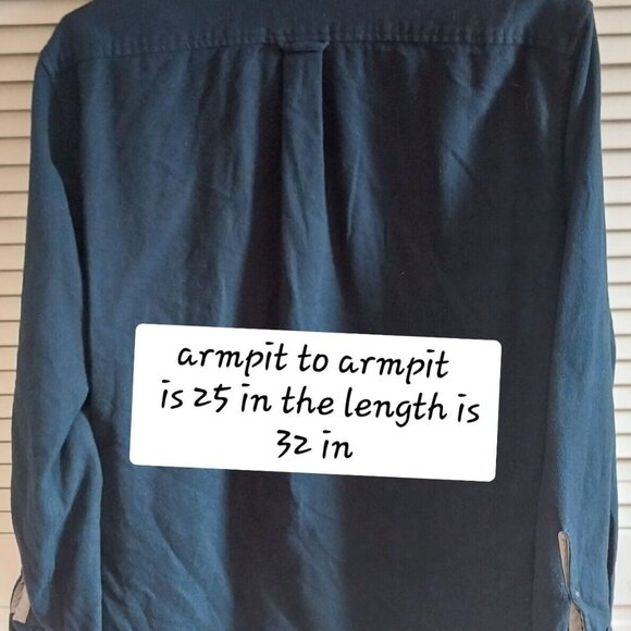 Lands End Mens Long Sleeve Button-Down Shirt Size L 100% Cotton Navy Blue - Picture 2 of 7